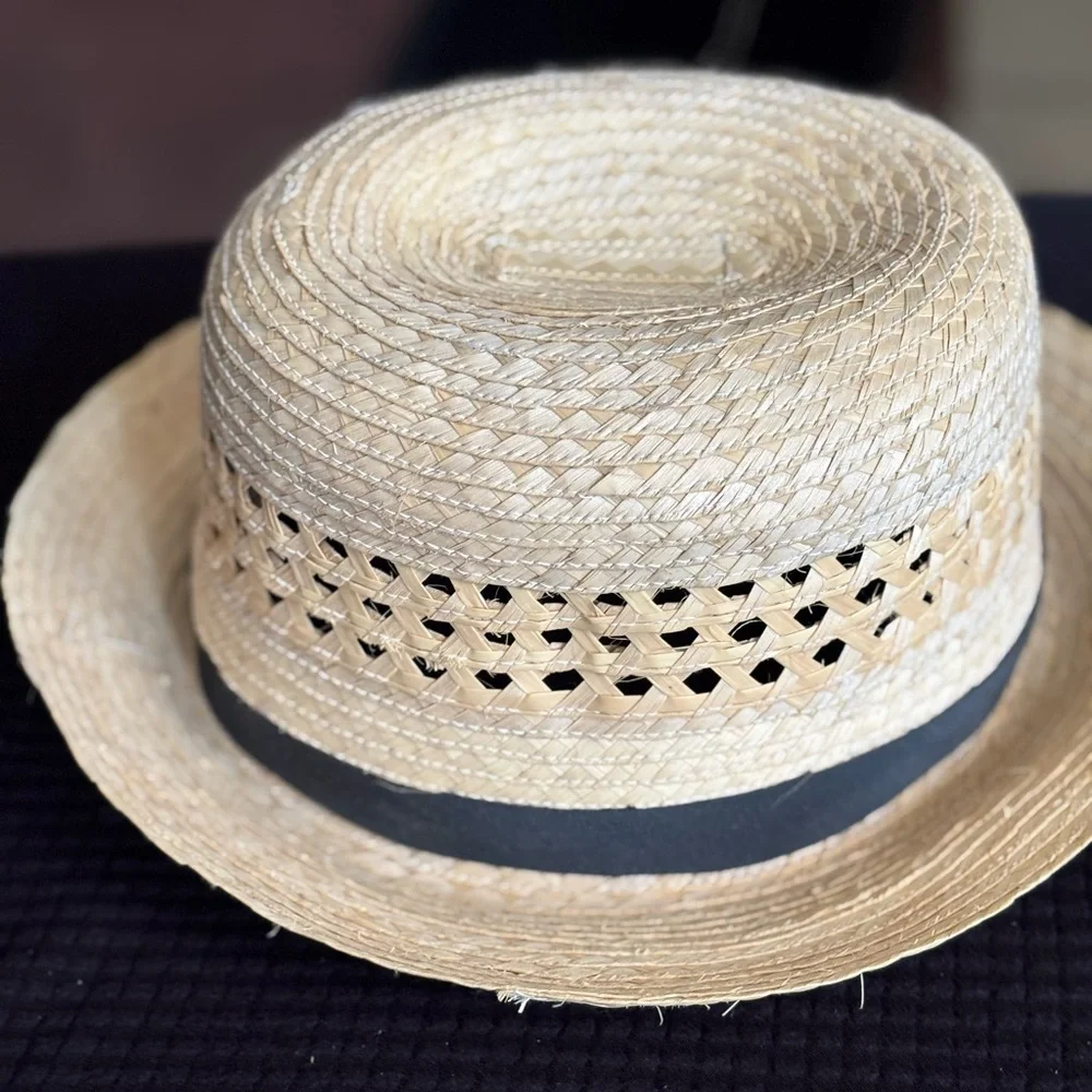 Men's Natural Straw Hat with Black Band